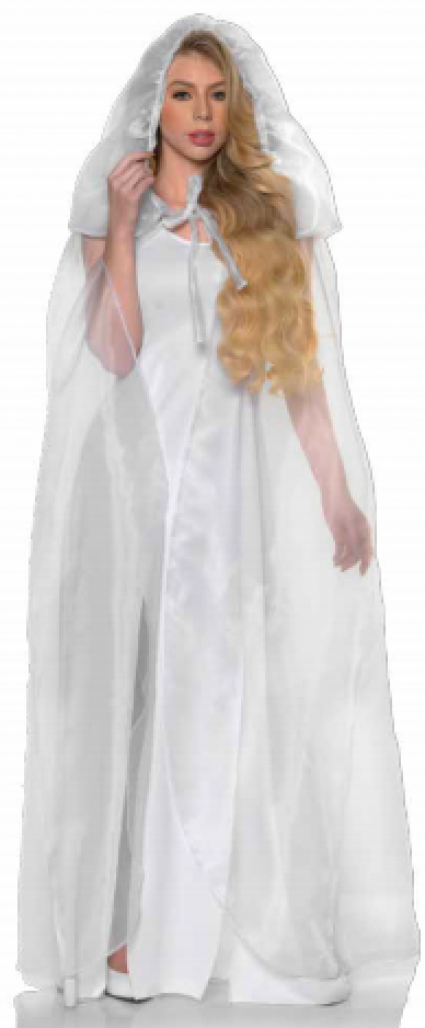 ACCESS: Cape, White Hooded tulle