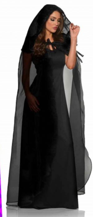 ACCESS: Cape, Black Hooded tulle