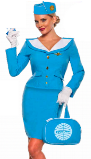 COSTUME RENTAL - O1A Pan Am Flight Attendant  Medium 5 pcs