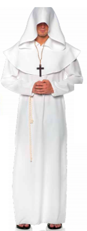 COSTUME RENTAL - O36D White Ritual Robe 3 pc XXL