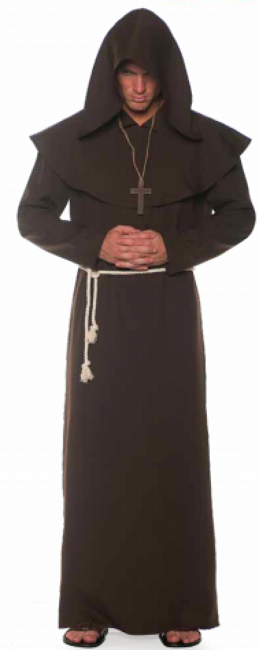 COSTUME RENTAL - O36I Brown Ritual Robe 3 pc Large