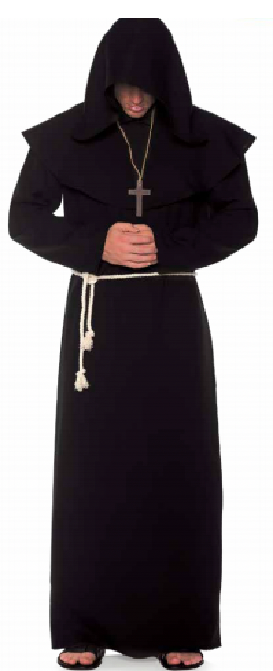 COSTUME RENTAL - O36F BLACK Ritual Robe 3 pc Large