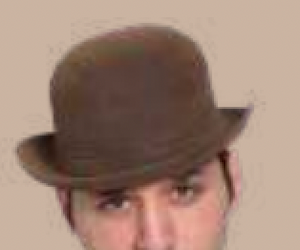 COSTUME RENTAL - Z462 Brown Derby Hat