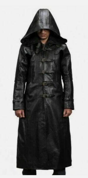 COSTUME RENTAL - F56 Badlands Huntsman Hooded Leather Coat XL 1 pc