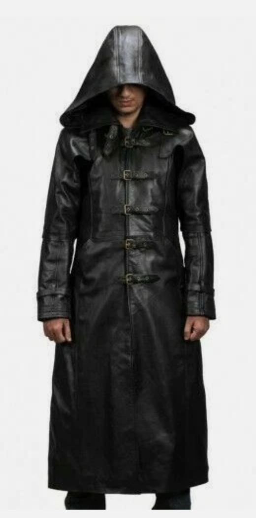 COSTUME RENTAL - F56 Badlands Huntsman Hooded Leather Coat XL 1 pc