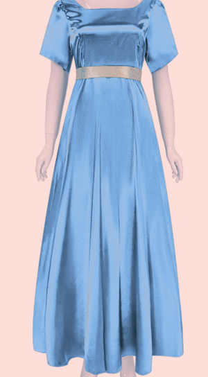 COSTUME RENTAL - C2 Blue Brigerton Satin Dress