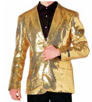 COSTUME RENTAL - X69A Disco Jacket Gold Sequin Med