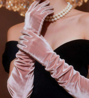 ACCESS: Gloves, Rose Gold Velvet