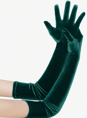 ACCESS: Gloves, Green Velvet Opera Gloves