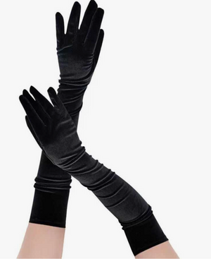 ACCESS: Gloves, Black Velvet Opera Gloves
