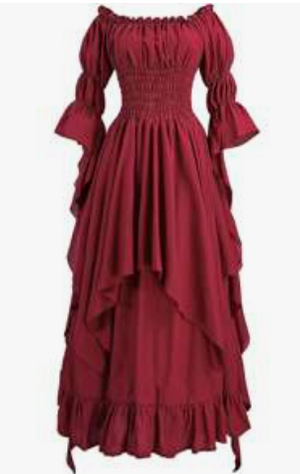 COSTUME RENTAL - A86 Renaissance Faire Gown MED 1 pc