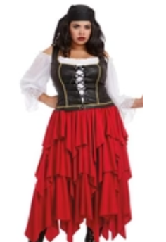 COSTUME RENTAL - G16D Ships Ahoy Pirate Girl 2 pc PLUS