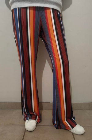 COSTUME RENTAL - X294 Striped Bellbottoms and Hip Belt Size 14