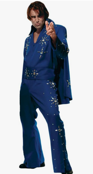 COSTUME RENTAL - D103B Elvis Jumpsuit Blue XL 6 pc