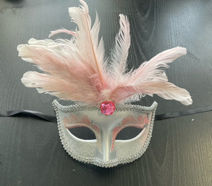 MASK: White and Pink Venetian Mask