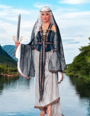 COSTUME RENTAL - A18C Viviane, Lady of the Lake  of Camelot Medium 4 pcs