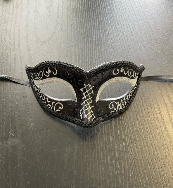 MASK:  Black and White Masquerade Eye Mask