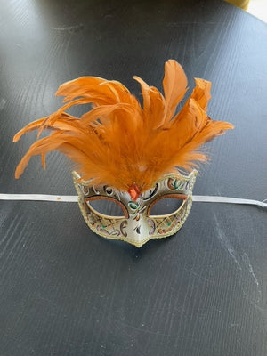 MASK: Fancy Mask with orange feathers