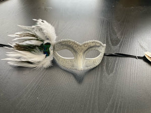 MASK: White and Silver FEather Eyemask