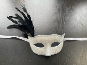 MASK: Black and White Eyemask feathered