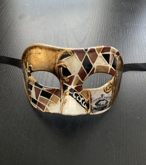 MASK: Brown Gold and Black Venetian Mask