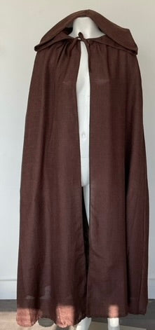 COSTUME RENTAL - A52C Brown Hooded Cape Lord of Rings 1 pc