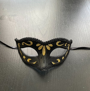 MASK: Tear Drop Black and Gold Mask