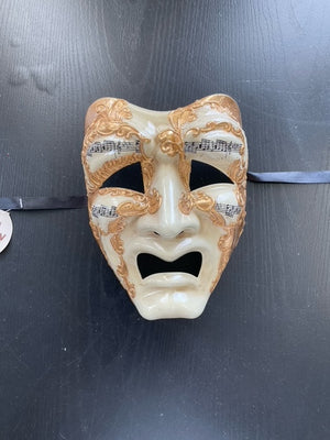 MASK: Gold and White Tragedy Mask