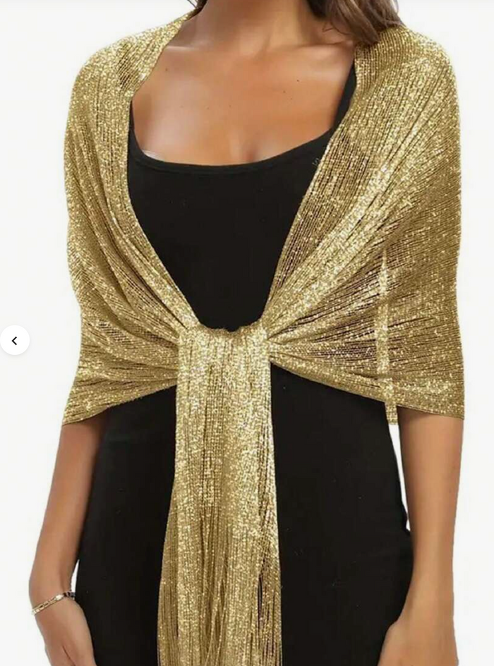 COSTUME RENTAL - X366 Gold Shimmer Shawl