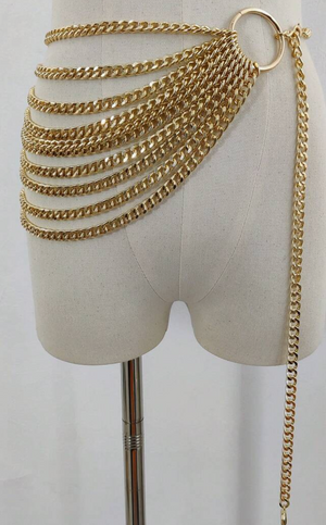 COSTUME RENTAL - X346 Gold Chain Disco Belt