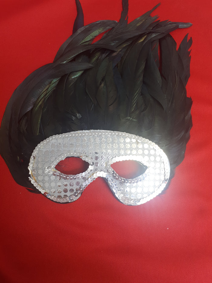 MASK: Fancy mask  feather and sequin