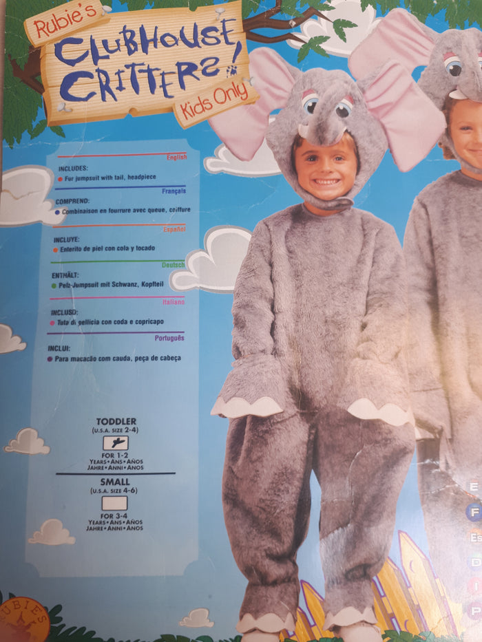 KIDS COSTUME: Plush Elephant  age 2-4 TOddler AVAILABLE ONLINE ONLY