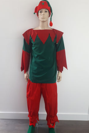 COSTUME RENTAL - S118 Elf deluxe (red and green)