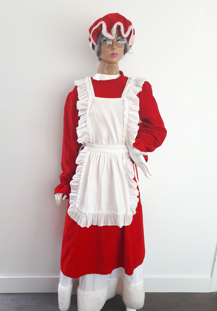 COSTUME RENTAL - S110 Mrs Clause  6 pcs Large NOT AVAIL NOV 28-DEC 2