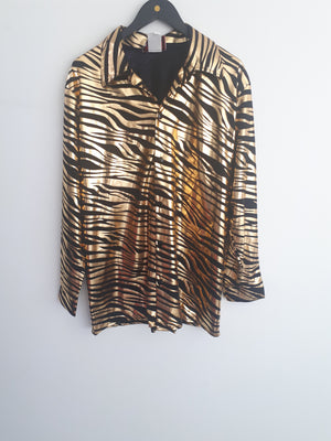 COSTUME RENTAL - X4 Disco Shirt, Zebra Print
