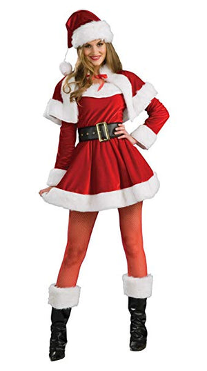 ADULT COSTUMES:  Santa's Helper Dress with Cape