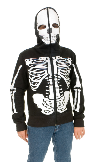 KIDS COSTUME: Skeleton Hoodie MED Available Online Only
