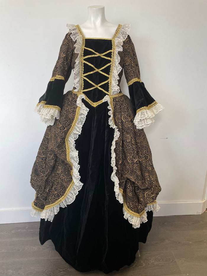 COSTUME RENTAL - B47 Colonial Queen #6 Black (Large)- 2 pc