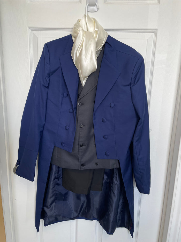 COSTUME RENTAL - C80 Blue Bridgerton Tail Suit - Large