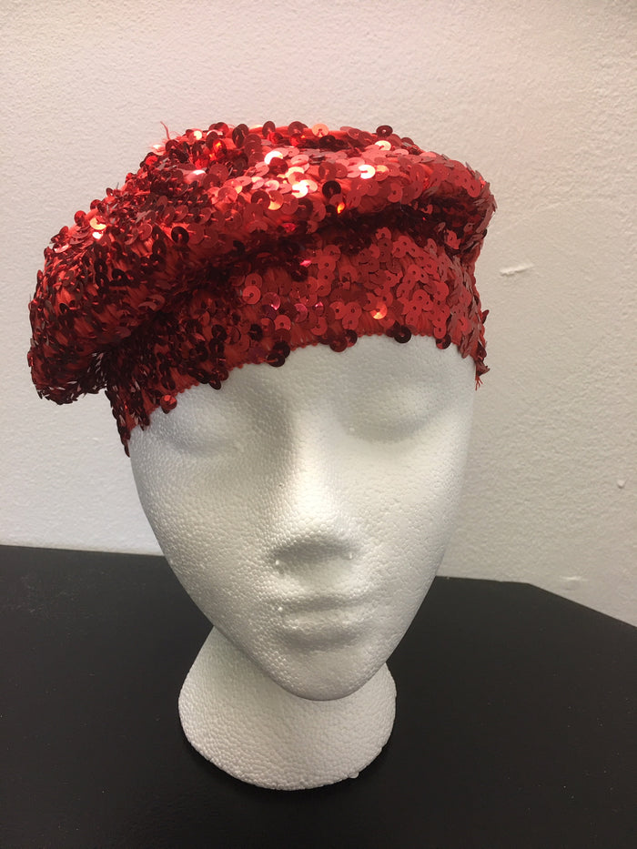 COSTUME RENTAL - Z96 Red Sequin Beret