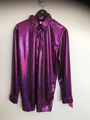 COSTUME RENTAL - X22 Disco Shirt, Purple Holographic