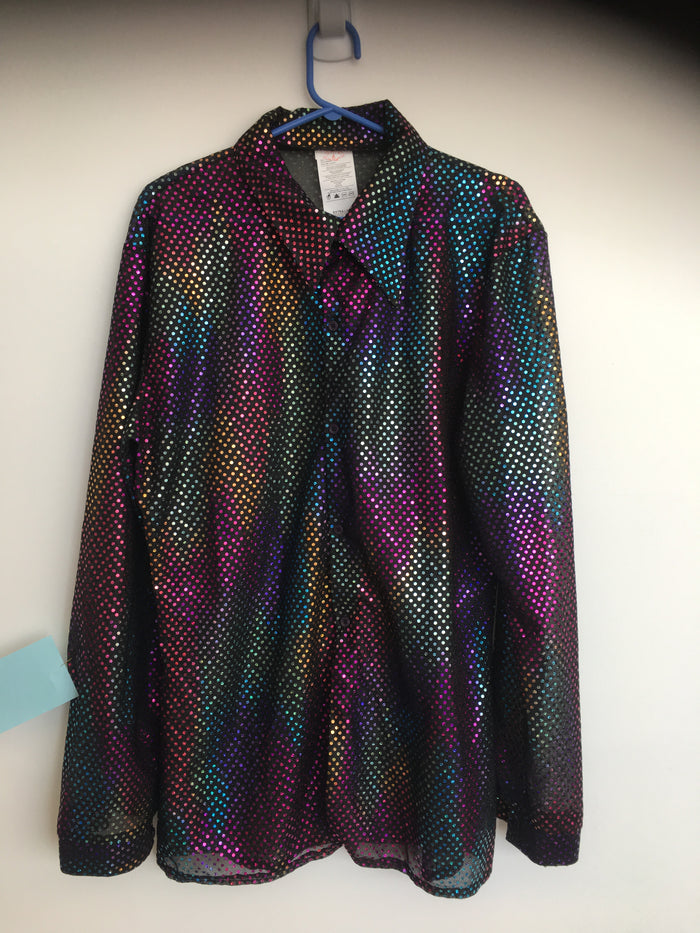 COSTUME RENTAL - X40 Disco Shirt, Sequin Rainbow