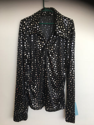 COSTUME RENTAL - X17 Disco Shirt, Black Starlight
