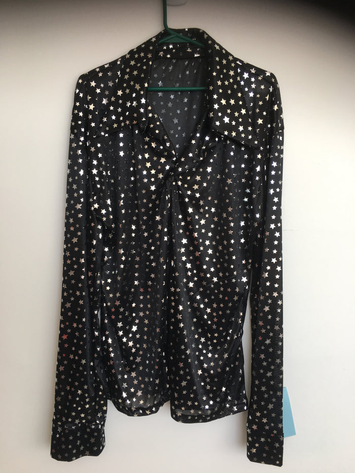 COSTUME RENTAL - X16 Disco Shirt, Black Starlight