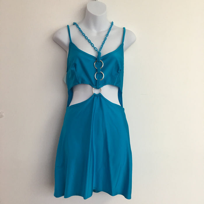 COSTUME RENTAL - Y7 1980's Pretty Woman Blue Dress S-M