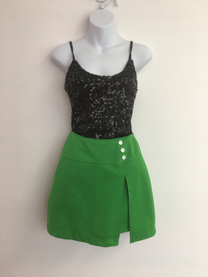 COSTUME RENTAL - X316 1960's green retro skirt/shorts SML