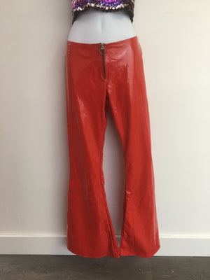 COSTUME RENTAL - X323 Shiny Red Disco Pants small