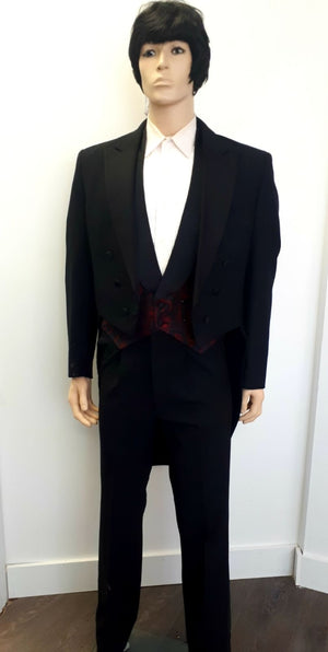 COSTUME RENTAL - C67 Tailsuit , Black Large 6 pcs