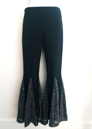 COSTUME RENTAL - X257 Disco pants, black and silver, Female med