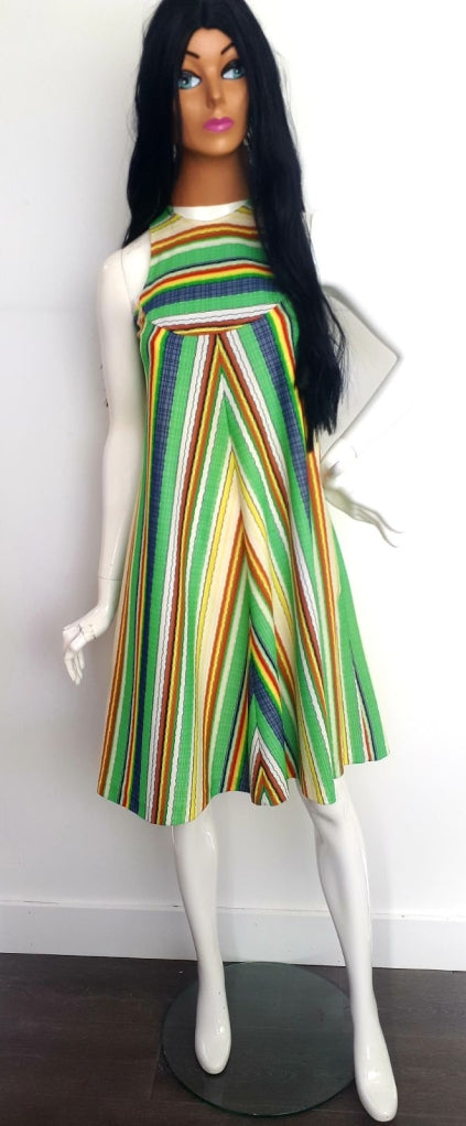 COSTUME RENTAL - X297 1960's Dress, rainbow halter